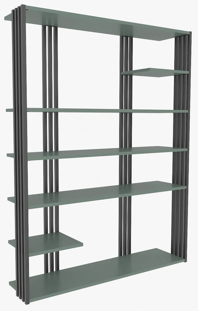 Estante Jenny – Verde/Preto – 120x160x29,6 cm