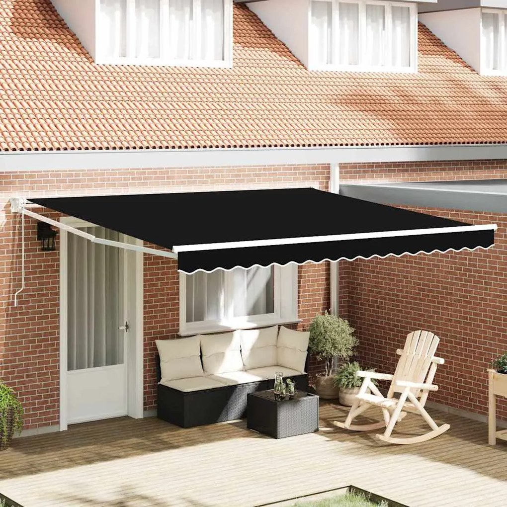 Toldo Retrátil Automático vidaXL Preto 400x300 cm
