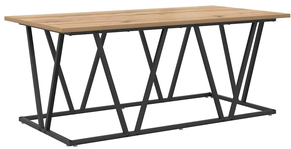 Mesa de Centro vidaXL Carvalho Artisan 100x50x40 cm Madeira de Engenha