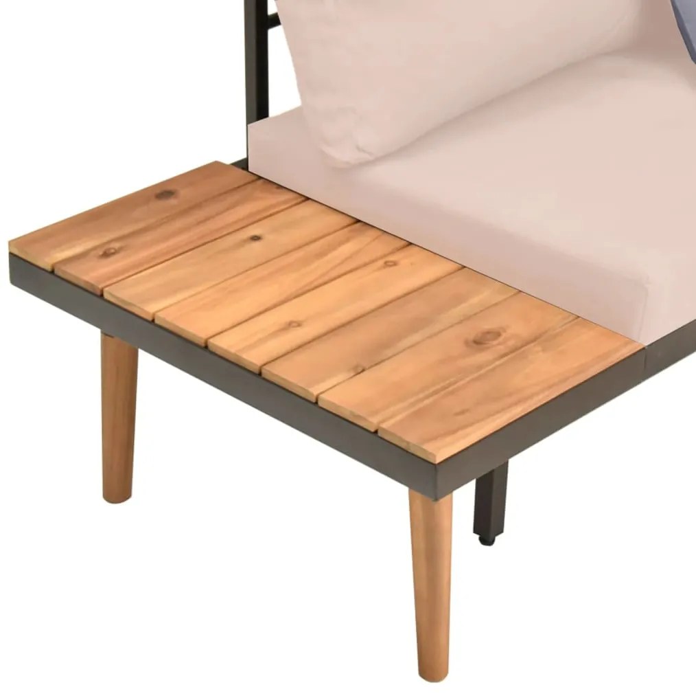 4 pcs conj. lounge jardim c/ almofadões madeira acácia maciça