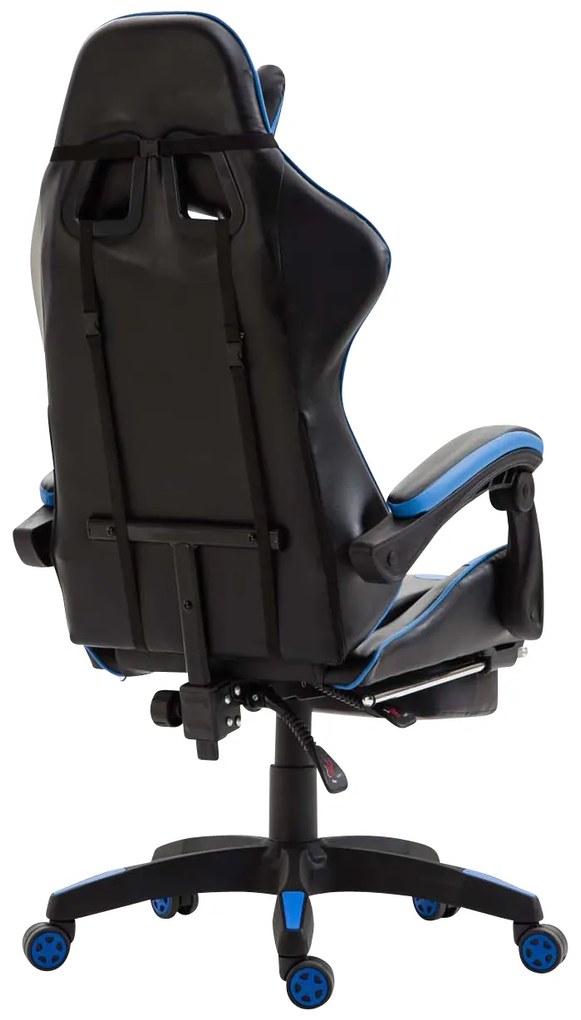 Cadeira Gaming Ignite em imitação de pele preto/azul