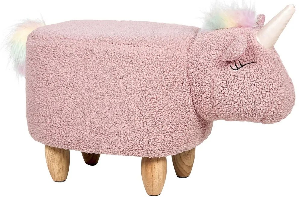 Tamborete em tecido rosa UNICORN Beliani