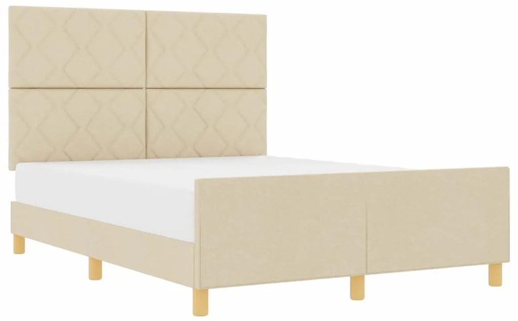 Cama de Tecido Creme vidaXL - 140x190 cm