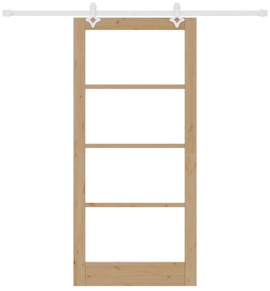 Porta Deslizante vidaXL com Conjunto de Acessórios 93x202 cm Madeira S