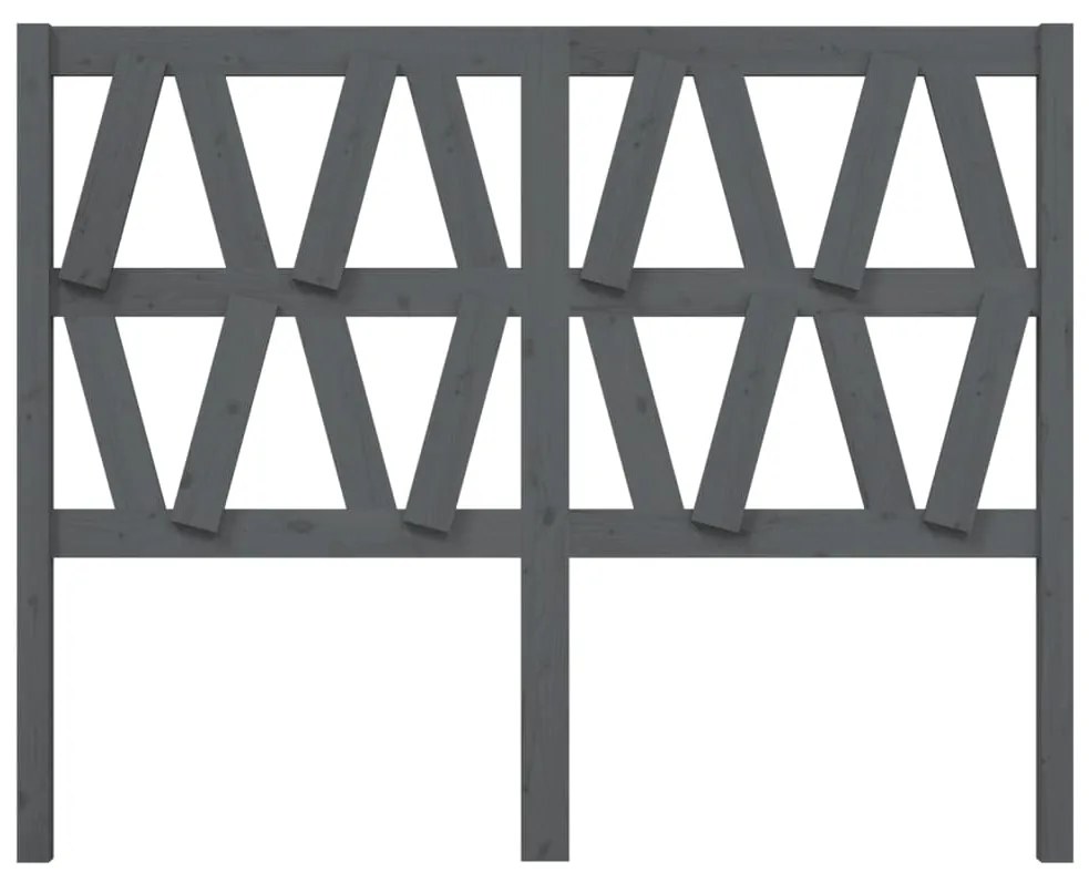 Cabeceira de cama 156x4x100 cm pinho maciço cinzento