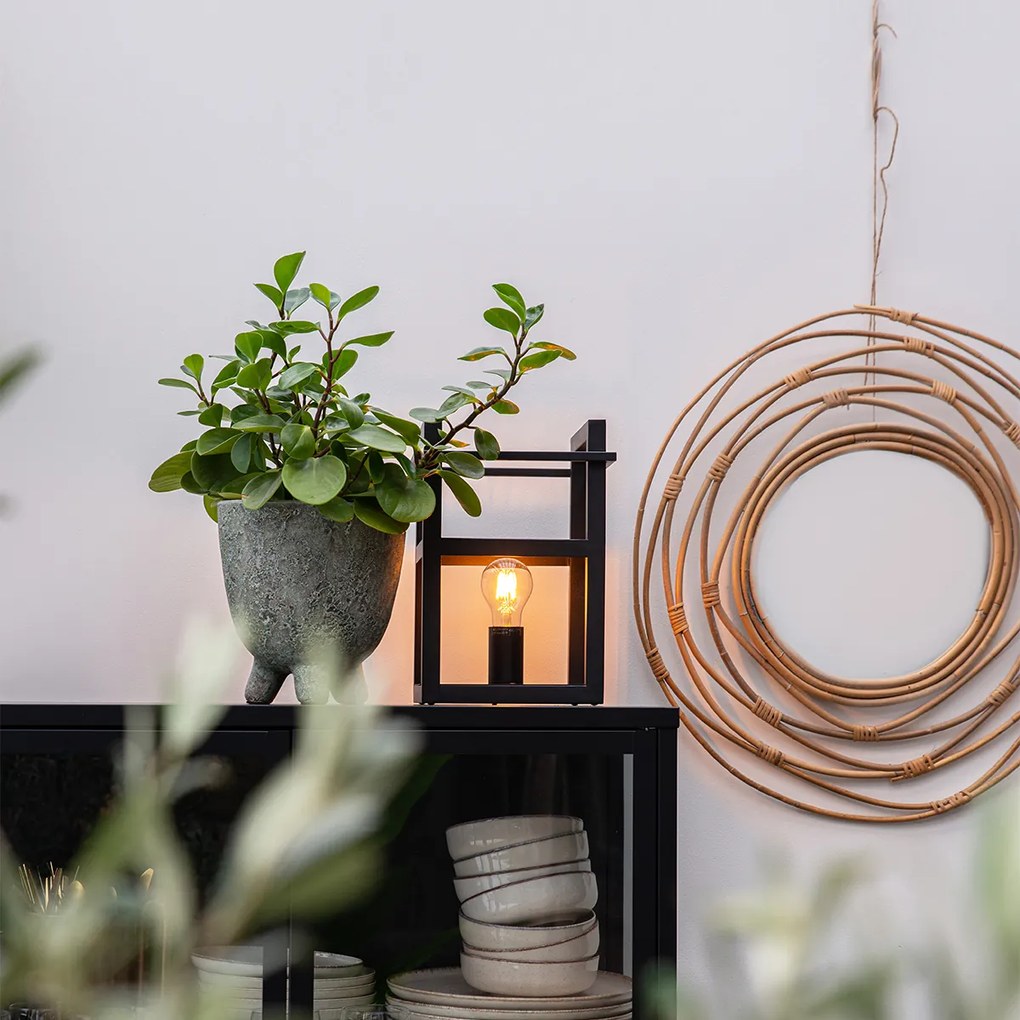 Candeeiro de mesa industrial preto - Cage Rack