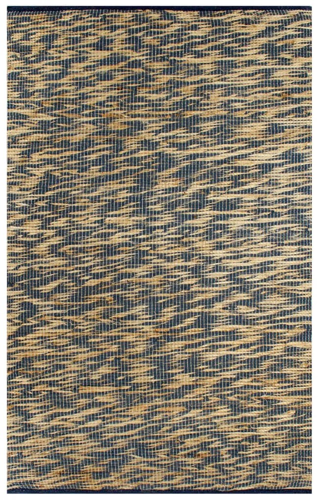 vidaXL Tapete artesanal em juta azul e natural 160x230 cm