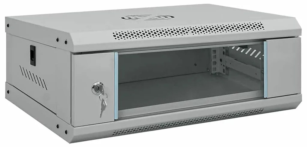 vidaXL Armário de Rede com armazenamento Cinzeto 53 x 35 x 21 cm Aço