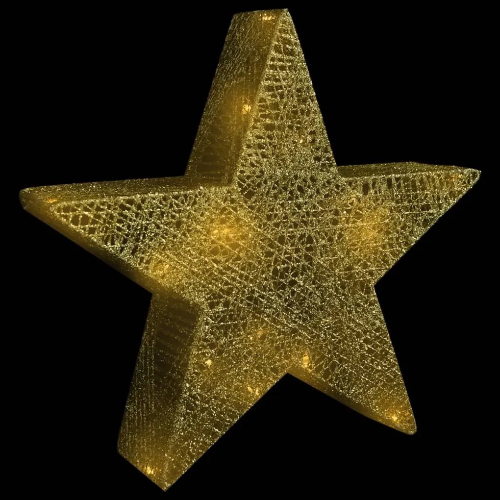 Estrelas de Natal com luzes LED 3 pcs ext./int. arame dourado