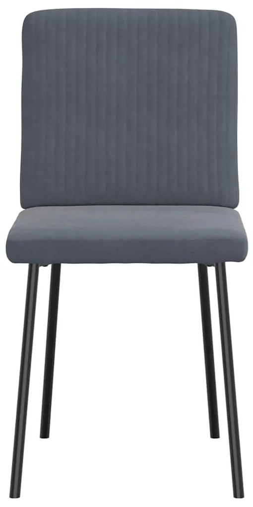 Cadeiras de jantar 6 pcs veludo cinzento-escuro