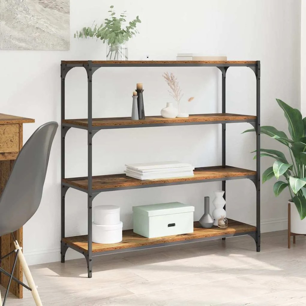 vidaXL Gabinete de Livros Madeira Antiga 100 x 33 x 100 cm