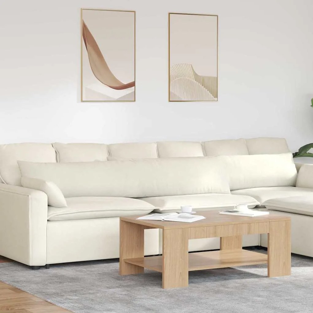 vidaXL Travesseiros de Sofá 2 pcs Creme 200 x 40 cm