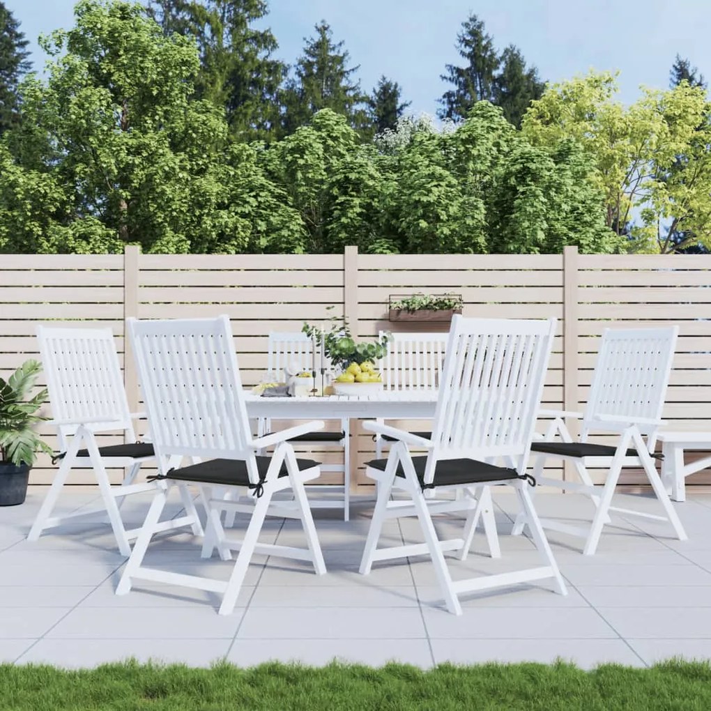 314053 vidaXL Almofadões p/ cadeiras de jardim 6 pcs tecido oxford preto