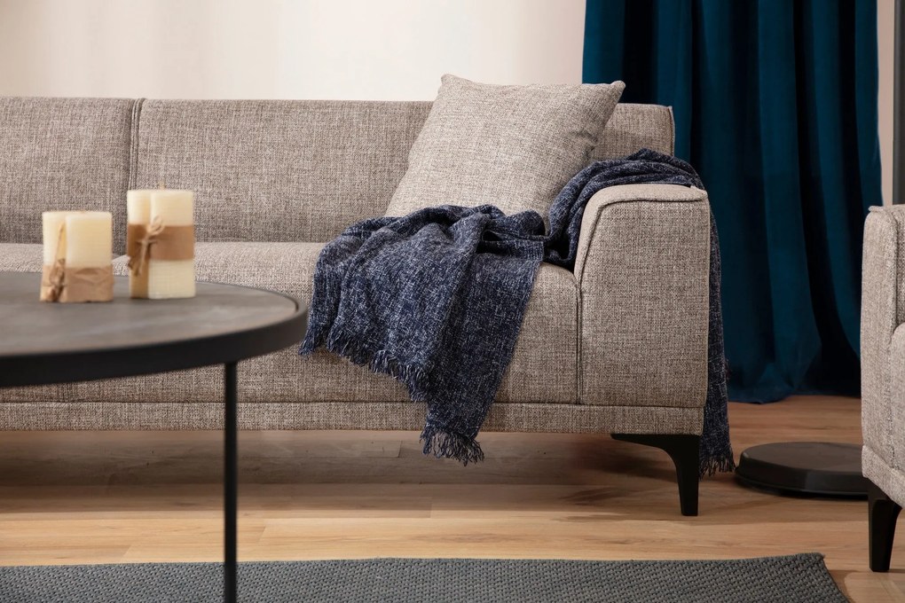 Sofá de 3 Lugares Petra – Cor Fawn – 215 x 87 x 86 cm