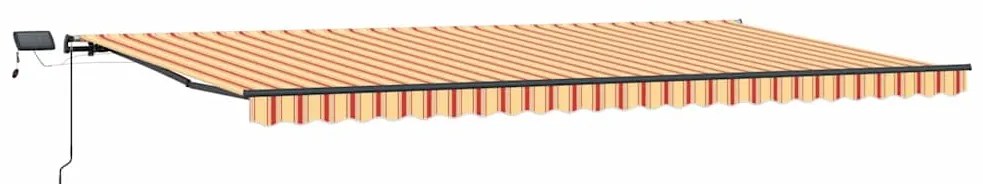 Toldo Retrátil Manual com LED Amarelo e Laranja 600x300 cm