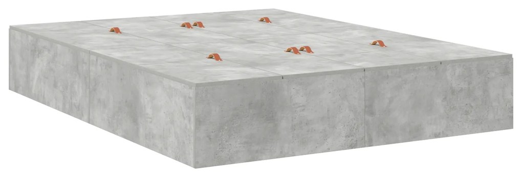 Estrado de Cama Cinza Concreto 150x200 cm
