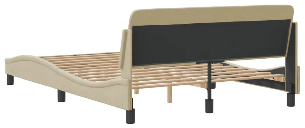 Estrutura de cama sem colchão 120x200 cm tecido cor creme