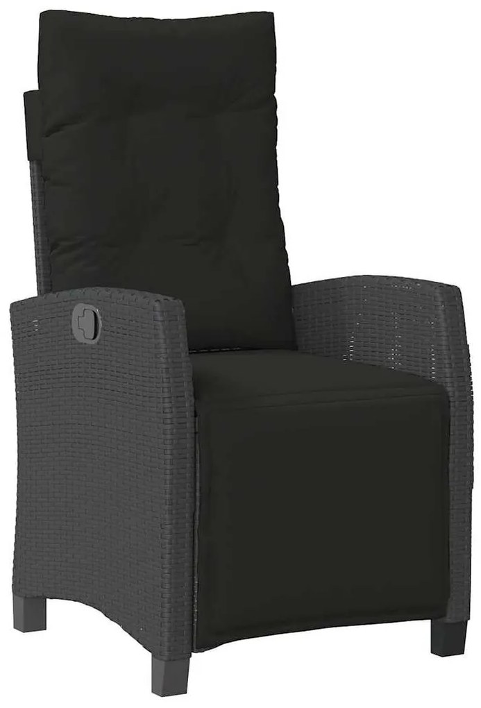9 pcs conjunto de jantar p/ jardim c/ almofadões vime PE preto