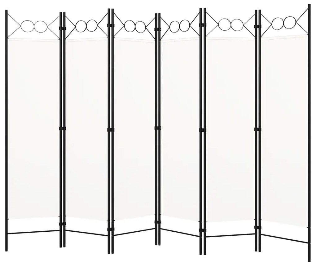 vidaXL Divisória de quarto com 6 painéis 240x180 cm branco