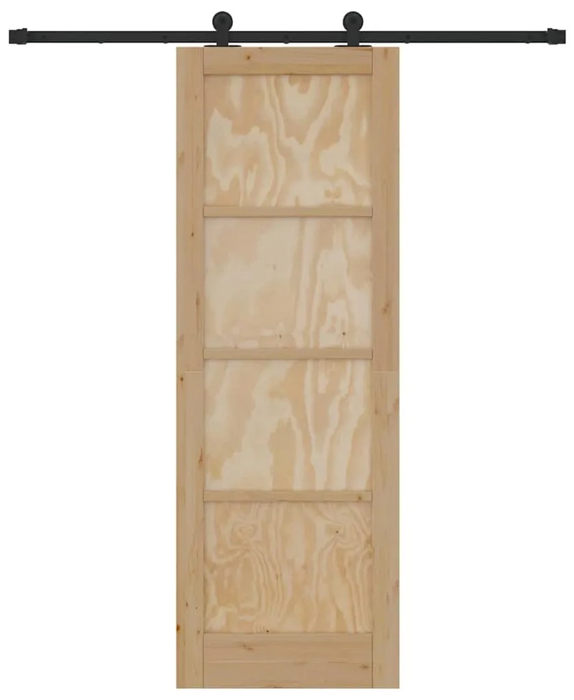 Porta Deslizante vidaXL com Conjunto de Ferragens 73,5x211 cm Madeira