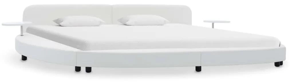 Estrutura de cama em couro artificial 180x200 cm branco