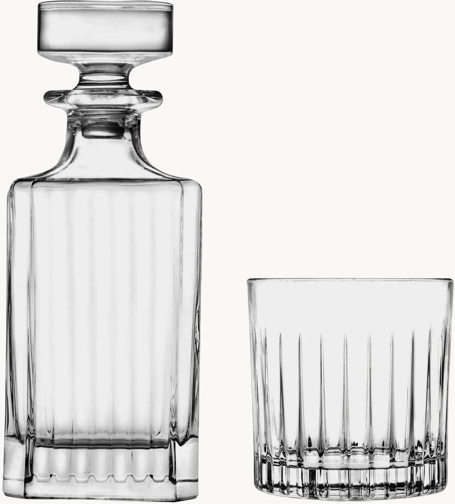 Decantador e copos de uísque em cristal Timeless, conjunto de 7