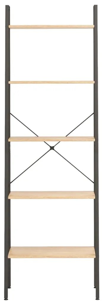 Estante de pé 5 prateleiras 56x35x174 cm castanho-claro e preto