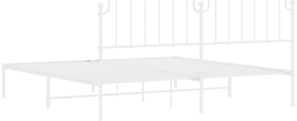 Estrutura de cama com cabeceira 200x200 cm metal branco
