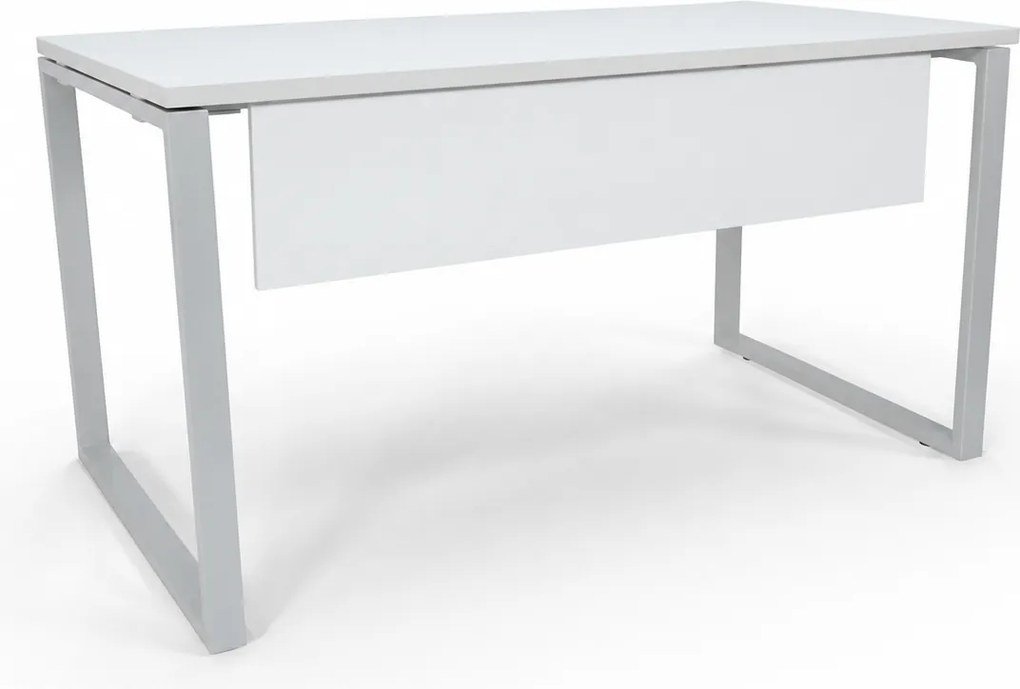 Secretária De Escritório Pé Fechado 1400x800x750mm VIENA Cinza/Branco