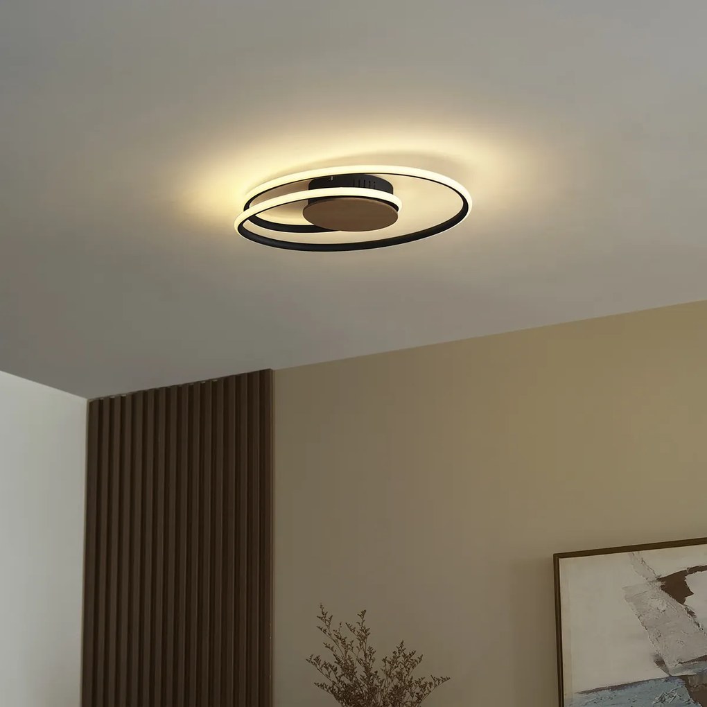 Plafon de design em madeira com LED regulável em 3 níveis - Rowan