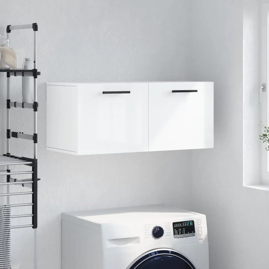 830102 vidaXL Armário de parede 80x36,5x35 cm deriv. madeira branco brilhante