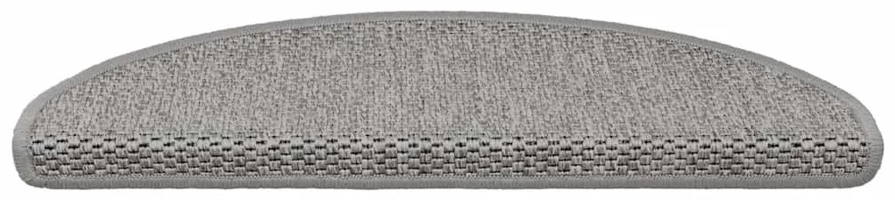 Tapetes escada adesivos aspeto sisal 30pcs 65x21x4 cm prateado
