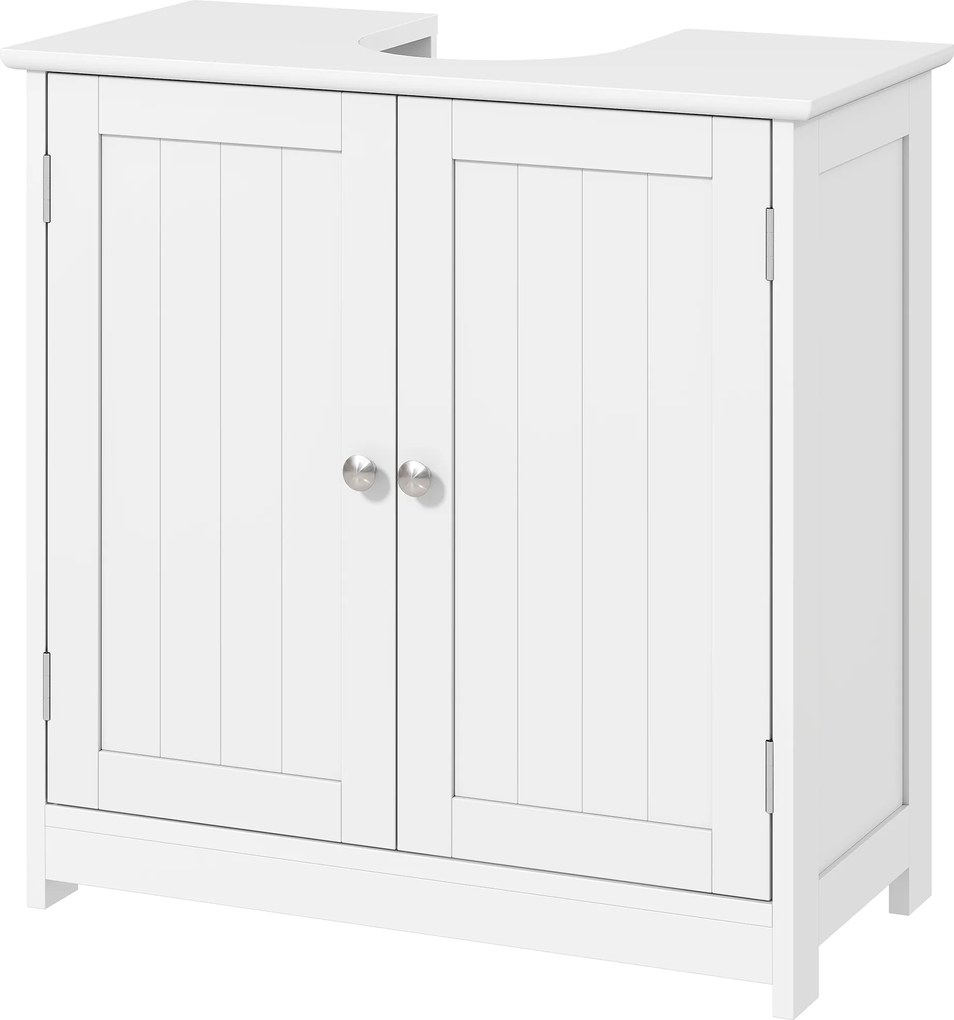 Móvel de casa de banho para lavatório (NÃO INCLUIDO) de 2 portas com prateleira 60 x 30 x 60  cm branco