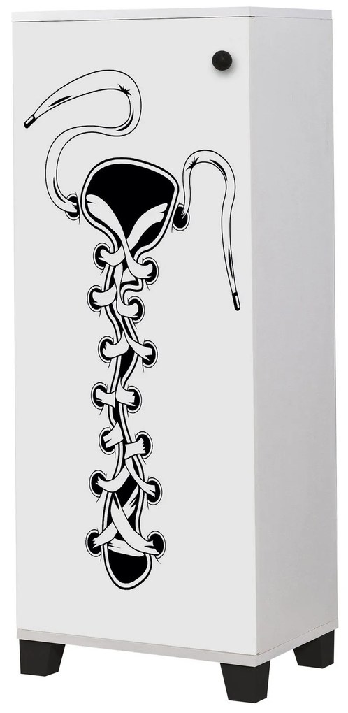 Sapateira Filinta – Branco/Preto – 50 cm x 127 cm x 38 cm