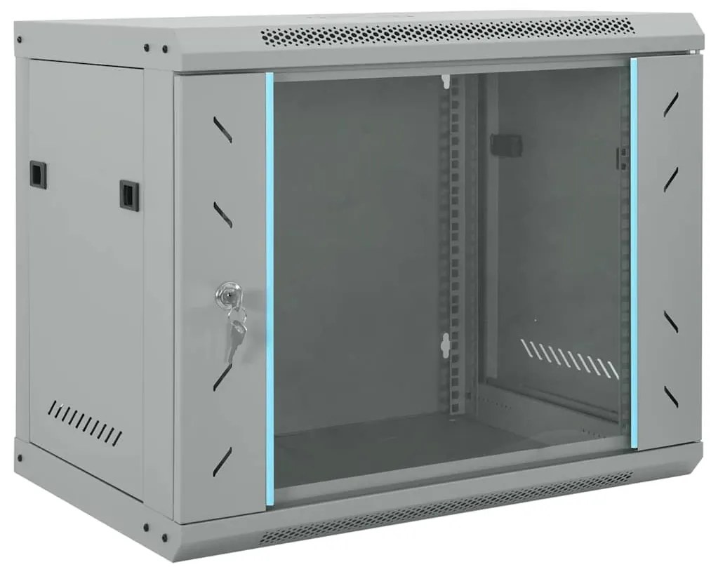 vidaXL Armário de Rede com armazenamento Cinzeto 60 x 45 x 50 cm Aço