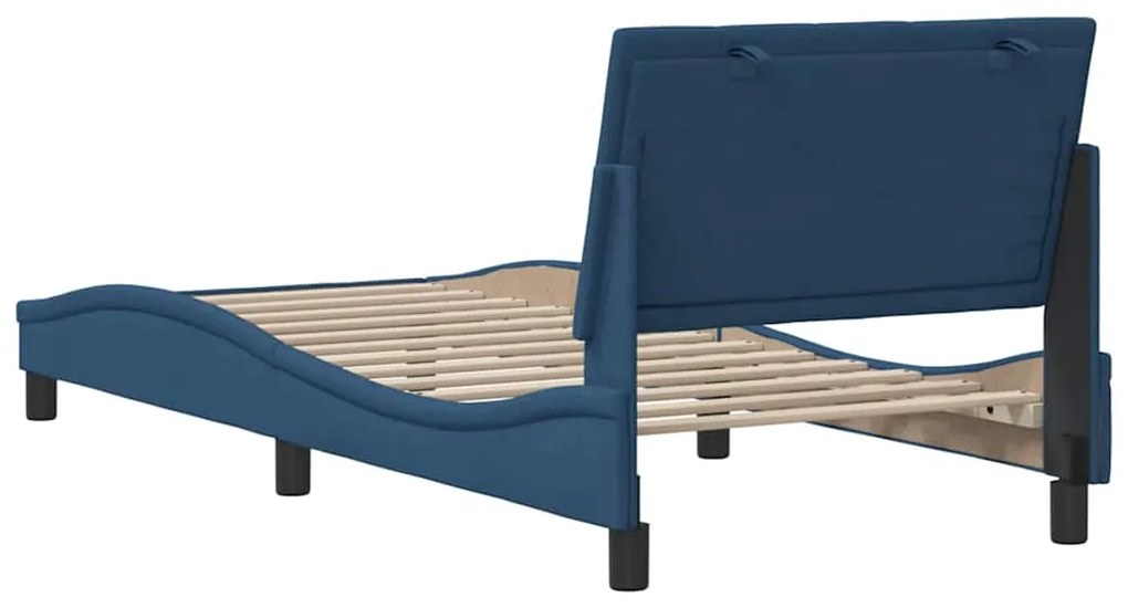 Estrutura de cama sem colchão 90x200 cm tecido azul
