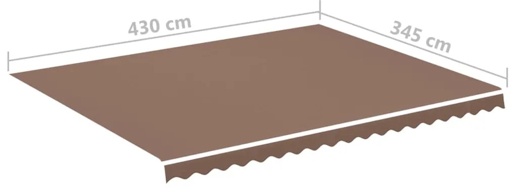 Tecido de substituição para toldo 4,5x3,5 m castanho