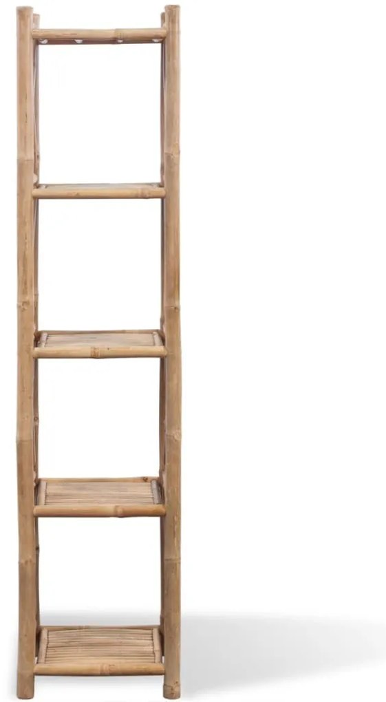 Estante de bambu quadrada com 5 prateleiras