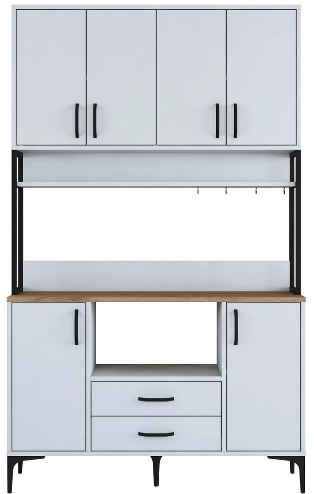 Armário Multiuso JE169 – Branco Nogueira – 120x198,6x38 cm