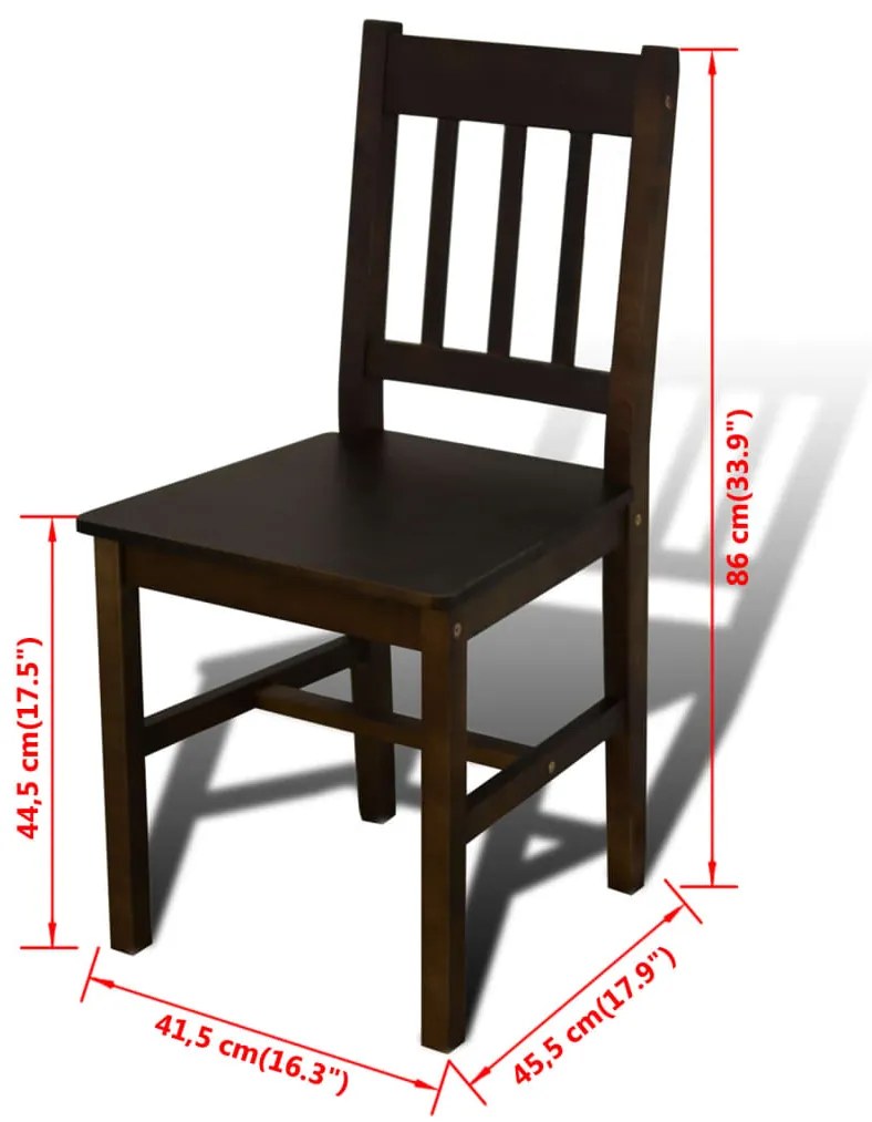 Conjunto Mesa com 4 Cadeiras / Madeira - Marrom