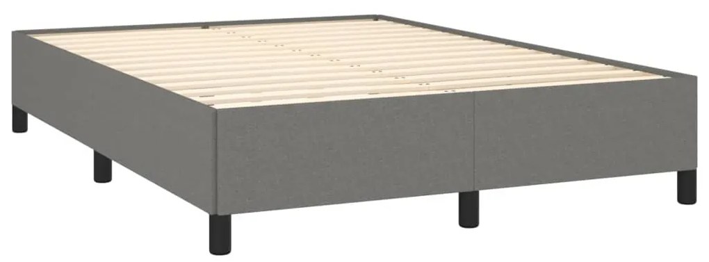 Estrutura de cama 140x190 cm tecido cinzento-escuro