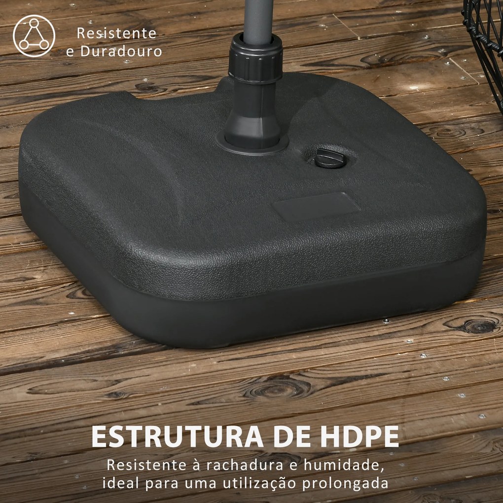 Base para Chapéu de Sol Suporte para Chapéu de Sol Recarregável com Ág