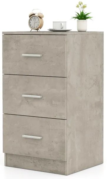 Mesa de cabeceira com 3 gavetas alto brilho 37,1 x 34,2 x 66,5 cm branco