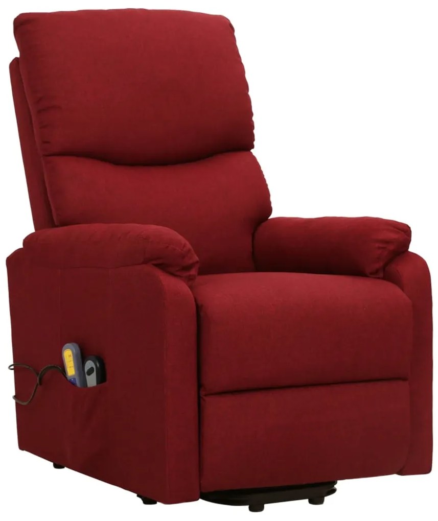 Poltrona elevatória de massagens tecido vermelho tinto