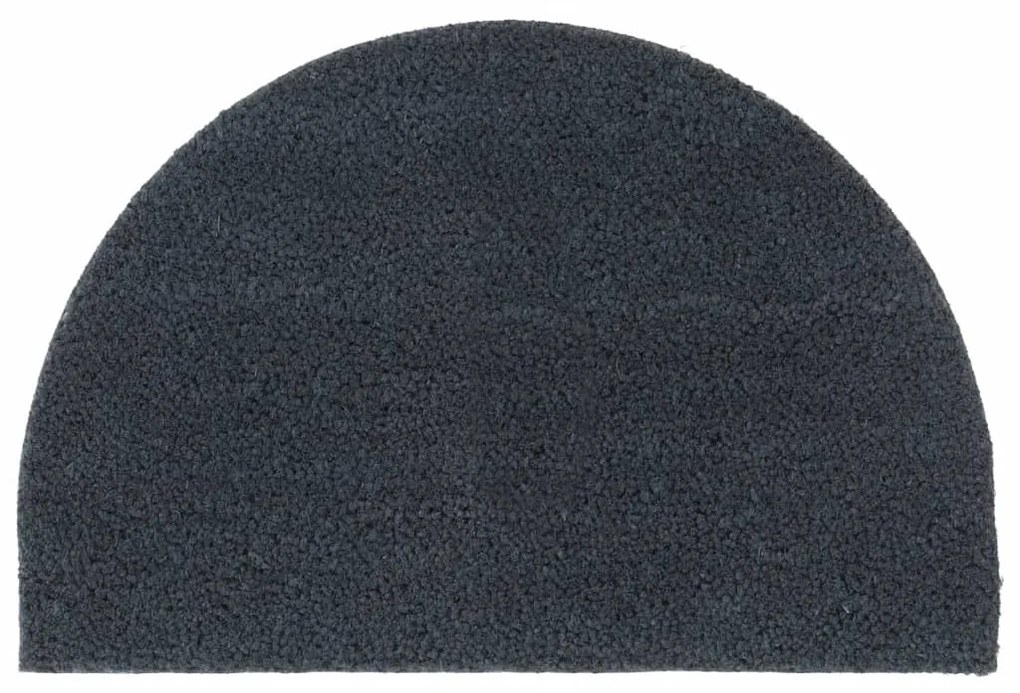 vidaXL Tapete porta semicircular 40x60 cm fibra coco tufada cinzento