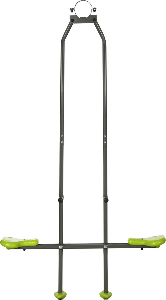 Balanço duplo para crianças, em aço e plástico, para parque infantil - 3 a 6 anos, 97,5 x 23 x 170 cm, verde