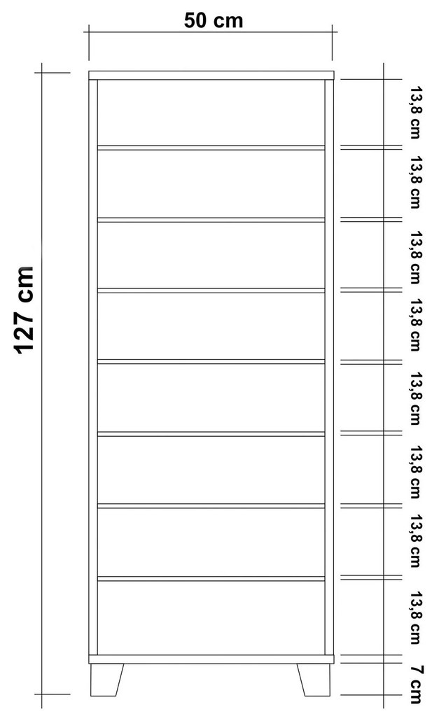 Sapateira Filinta – Branco/Preto – 50 cm x 127 cm x 38 cm