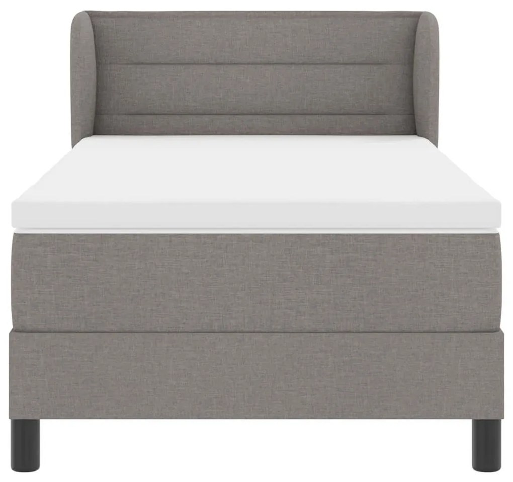 Cama Box com Colchão vidaXL Taupe 80x200 cm Tecido