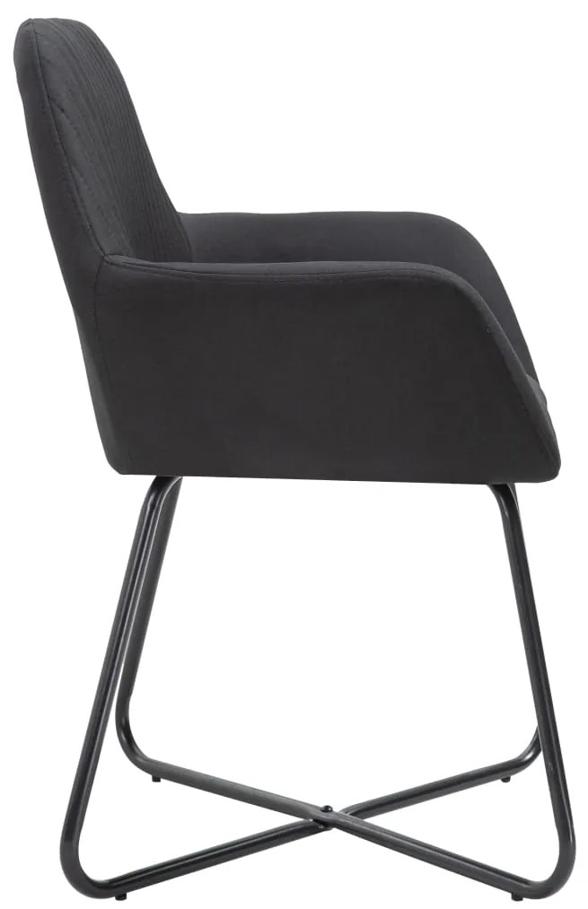 Cadeiras de jantar 4 pcs tecido preto