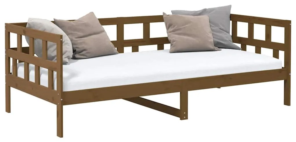 Sofá-cama 80x200 cm madeira de pinho maciça castanho-mel